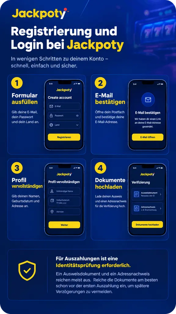 Jackpoty Casino Registrierung und Login